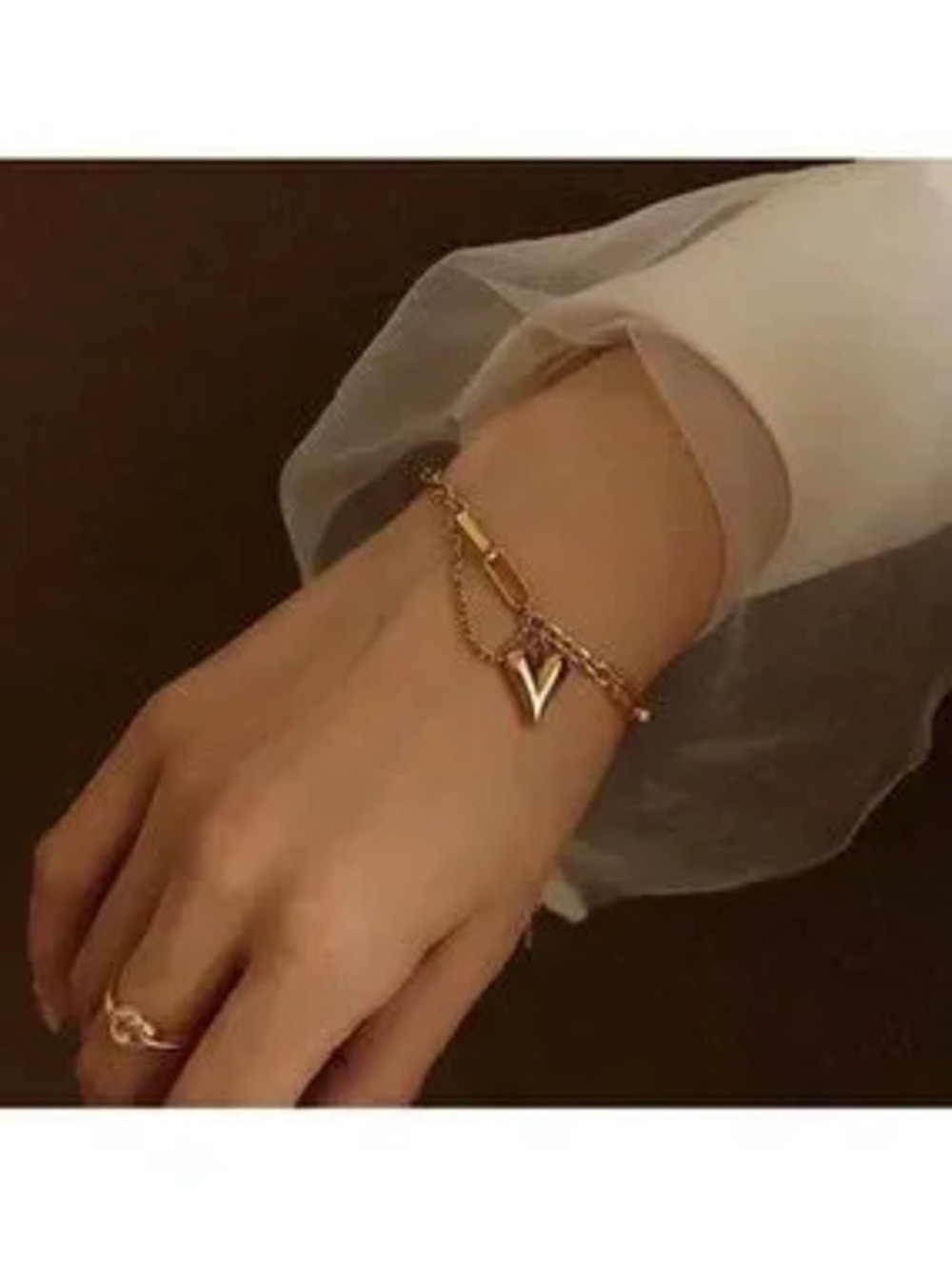 18k Gold Plated Heart Chain Bracelet